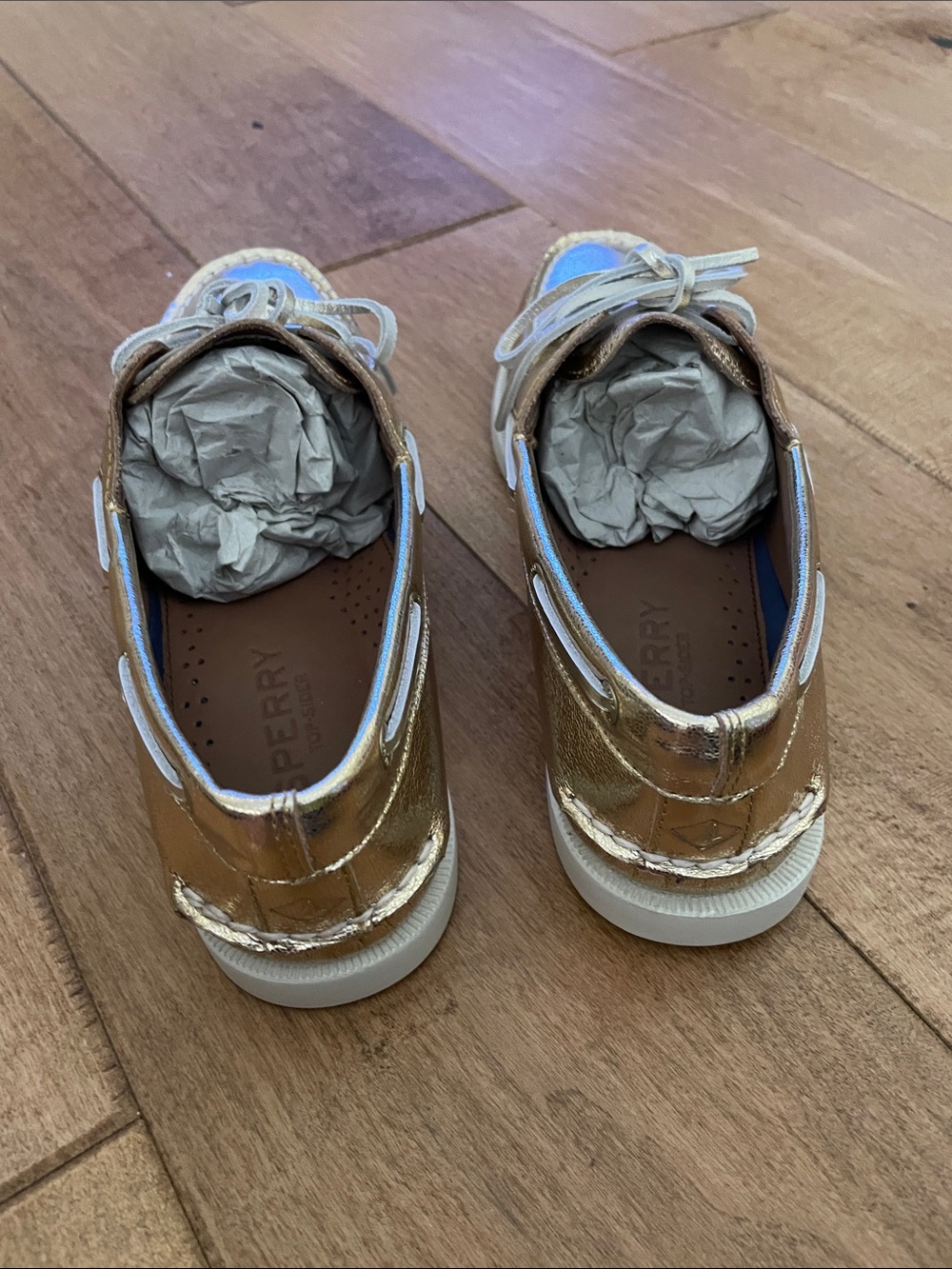 Sperry Metallic Gold Boat Shoes - Picture 4 of 7